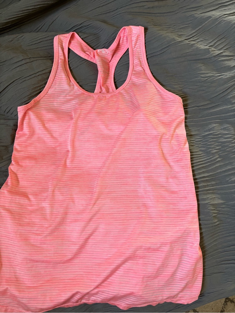 Athletic Works Pink Striped Racerback Tank
